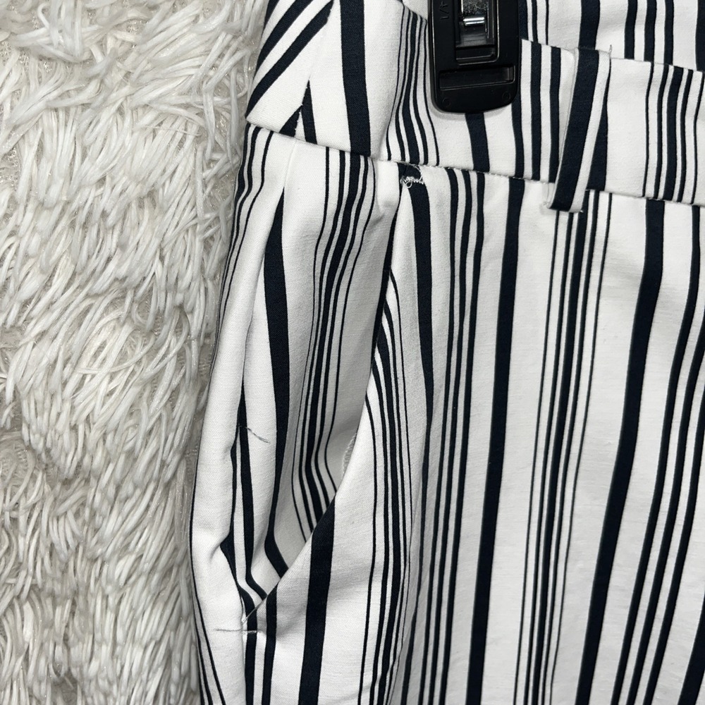 Eloquii Pants Womens Size 14 Black White Stripe Wide Leg Trouser Stretch Comfort - Picture 3 of 11